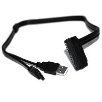 Кабель переходник с SATA (7+15 pin) на SATA (7 pin) и USB