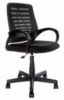Компьютерное кресло Евростиль Ирис офисное, обивка: текстиль, акриловая сетка, цвет: черный