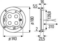 BEHR-HELLA 2JB343227001 Фонарь освещения саона, светодиодный. (Hella)