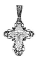 Серебряный крест православный с чернением нательный 47 Серебро 29