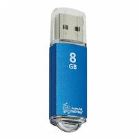 Флеш-диск 8 GB, комплект 10 шт., SMARTBUY V-Cut, USB 2.0, металлический корпус, синий, SB8GBVC-B