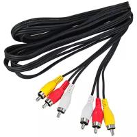 Кабель Rexant 3 RCA - 3 RCA, длина 5 м, черный