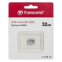 Карта памяти microSDHC UHS-I U1 Transcend 32 ГБ, 100 МБ/с, Class 10, TS32GUSD300S, 1 шт