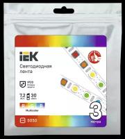 Лента светодиодная 3м LSR-5050RGB30-7,2-IP20-12В IEK