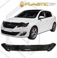 Дефлектор капота для Peugeot 308 2014-н.в. Classic черный