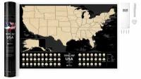 Скретч-карта США Travel Map USA Black 40*60 см 1DEA.me GLW