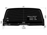 Стекло Заднее Затемненное С Обогревом Toyota Hilux Surf 95-02 XYG арт. ZN180-D RW/H/X