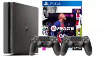 Игровая приставка PlayStation 4 Slim 500 GB 2 джойстика и игра FIFA 21