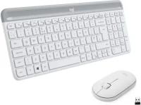 Клавиатура и мышь беспроводные LOGITECH Slim Combo MK470 белый/серый (920-009207)