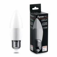 38056 FERON Лампа светодиодная Feron.PRO LB-1307 Свеча E27 7.5W 2700K OSRAM LED