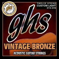 Струны для 12-ти струнной акустической гитары GHS VN-12CL VINTAGE BRONZE