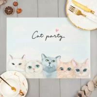 Доляна Салфетка на стол Доляна "Cat party" ПВХ 40*29см