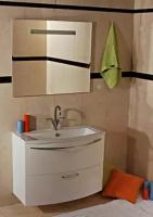 Мебель для ванной De Aqua Лонг 90 белая (тумба с раковиной + зеркало)