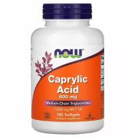 NOW Caprylic Acid 600 mg - Каприловая кислота 100 капсул