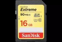 Карта памяти SanDisk SDHC Extreme Pro Class 10 UHS-I U3 (90/40MB/s) 16GB