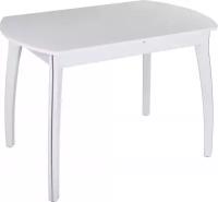 Стол обеденный раздвижной Танго мини ПО-7, белый/белое стекло