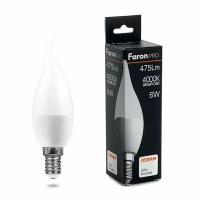 38048 FERON Лампа светодиодная Feron.PRO LB-1306 Свеча E14 6W 4000K OSRAM LED