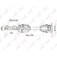 LYNXAUTO Привод в сборе передний правый