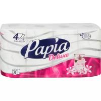 Papia Бумага туалетная PapiaDelux DolceVit 4слбел 100%ц втул 17,5м 140л 8рул/уп (3 штуки)