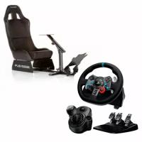 Руль Logitech G920 + коробка передач Driving Force Shifter + кресло Playseat Evolution Alcantara