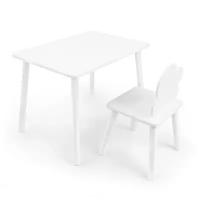 Детский стол и стул "Облачко" ROLTI Baby (белый/белый, массив березы/мдф)