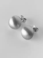 Серьги-пусеты серебряные Ball в виде полусфер