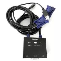 D-Link Переключатель KVM-221 C1A 2-портовый KVM-переключатель с портами VGA и USB