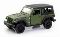 Машина металлическая RMZ City серия 1:32 Jeep Rubicon 2021 закрытый верх, инерционный механизм, зеленый матовый цвет, двери открываются. 554060M(F)