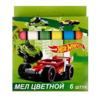 Мел цветной Hot Wheels, 6 шт. в картонной упаковке с европодвесом, 3 штуки