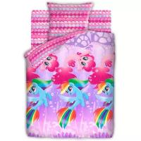 Детское постельное белье 1,5 сп My Little Pony Подводные пони, ОТК 1,5 спальное