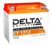 Аккумулятор для мотоцикла и скутера Delta CT1212 12V 12 А/ч 180 А прям. пол. залит/заряжен YTX12-BS (150х87х130) AGM VRLA