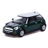 Машина металлическая Mini Cooper S, 1:28, открываются двери, инерция, цвет зелёный