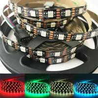 Светодиодная лента RGB SMD 5050, 60 диодов, IP33, Черная основа, 5В,RGB