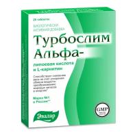 Турбослим Альфа-липоевая кислота и L-карнитин таблетки покрыт.об. 0,55 г 20 шт