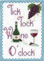 Tick Tock Wine Oclock #BK1431 DMC Набор для вышивания 13 х 18 см Счетный крест