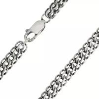 Мужская серебряная цепочка ''Фараон'' ФИТ 0370160-f с плетением питон, размер 60 мм