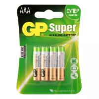 Батарейки мизинчиковые "GP Super", ААA LR03, 4 штуки