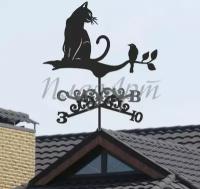 Флюгер на крышу "Кошка на ветке"