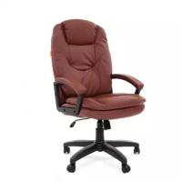 Кресло для руководителя VT_CHAIRMAN 668 LT экокожа коричневая, пластик черный