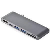 USB-концентратор Gurdini HUB 6 Ports for Macbook USB Type-C - HDMI/USB/Card reader Graphite 912614