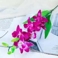 Цветы искусственные орхидея гастрорхис 70 см бело-фиолетовая