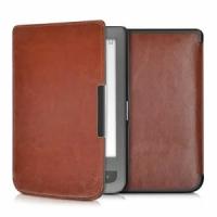 Чехол-обложка футляр MyPads для PocketBook 626 Plus Touch Lux 3 из эко-кожи тонкий с магнитной застежкой коричневый