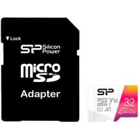 Карта памяти Silicon Power microSDHC 32GB Elite A1 Class 10 USH-I U1 + SD адаптер (SP032GBSTHBV1V20SP)