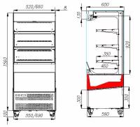 Горка холодильная Carboma FC 16-06 VM 0,6-2 0430 ..+2/+10 °C