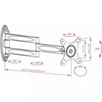 Кронштейн для телевизора Kromax TECHNO-11 черный 10"-32" макс.15кг настенный поворот и наклон