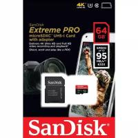 Карта памяти SanDisk Extreme Pro MicroSD 64 Гб SANDISK