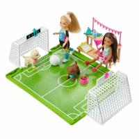 Barbie игрушка Mattel Barbie Игровой набор Челси-футболист с куклой, щенками и аксессуарами GTM84