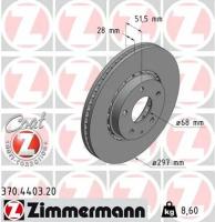 Диск тормозной передний вентилируемый MAZDA ZIMMERMANN 370440320