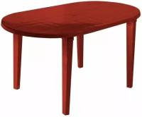 Стол разборный пластиковый красный 140x80x71 см
