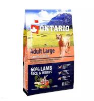 Ontario Для собак крупных пород, с ягненком, индейкой и рисом (2,25 кг)